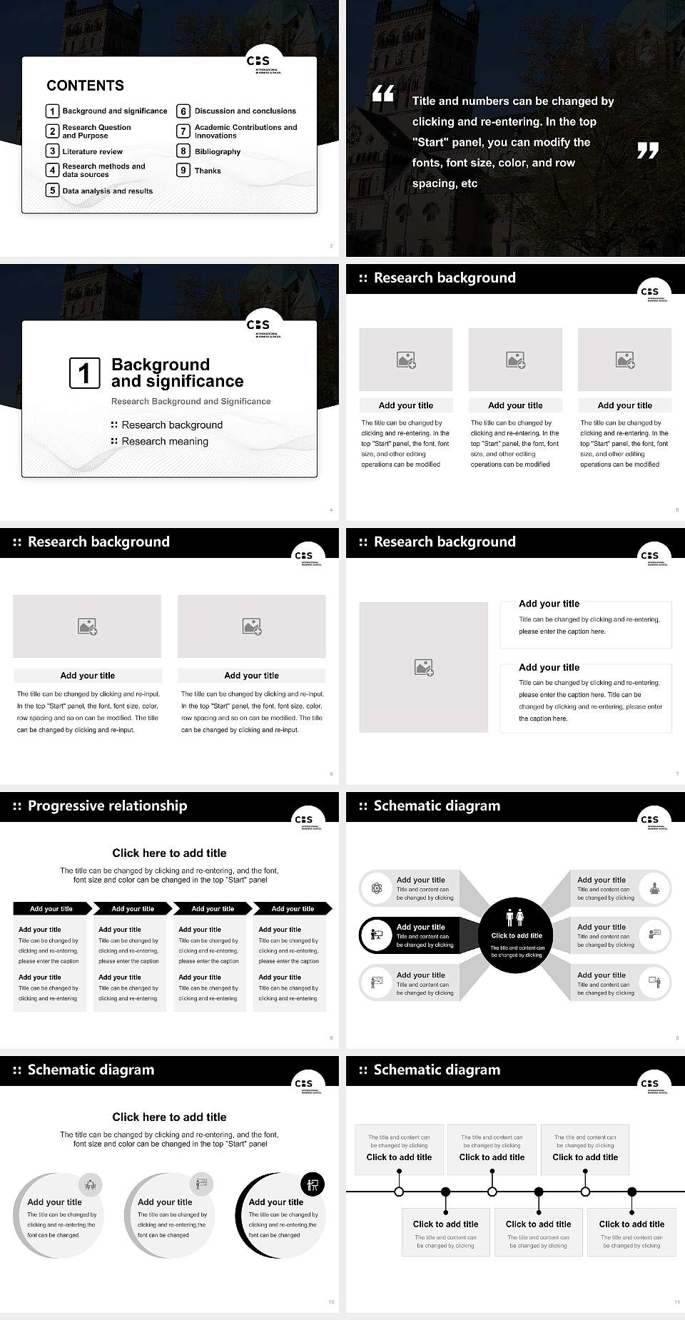 CBS International Business School – Neuss campus Graduation Thesis Defense PPT Template4:3 ratio PPT effect preview image2