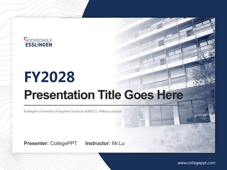 Esslingen University of Applied Sciences – Hilltop campus Academic Presentation/Research Findings Report PPT Template4:3 ratio PPT effect preview image5