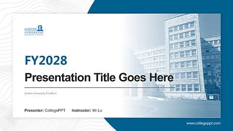 Goethe University Frankfurt Academic Presentation/Research Findings Report PPT Template