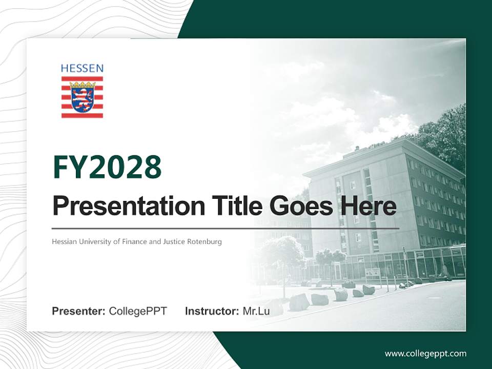 Hessian University of Finance and Justice Rotenburg Academic Presentation/Research Findings Report PPT Template4:3 ratio PPT effect preview image5