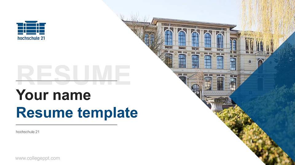 hochschule 21 Resume PPT Template16:9 ratio PPT effect preview image
