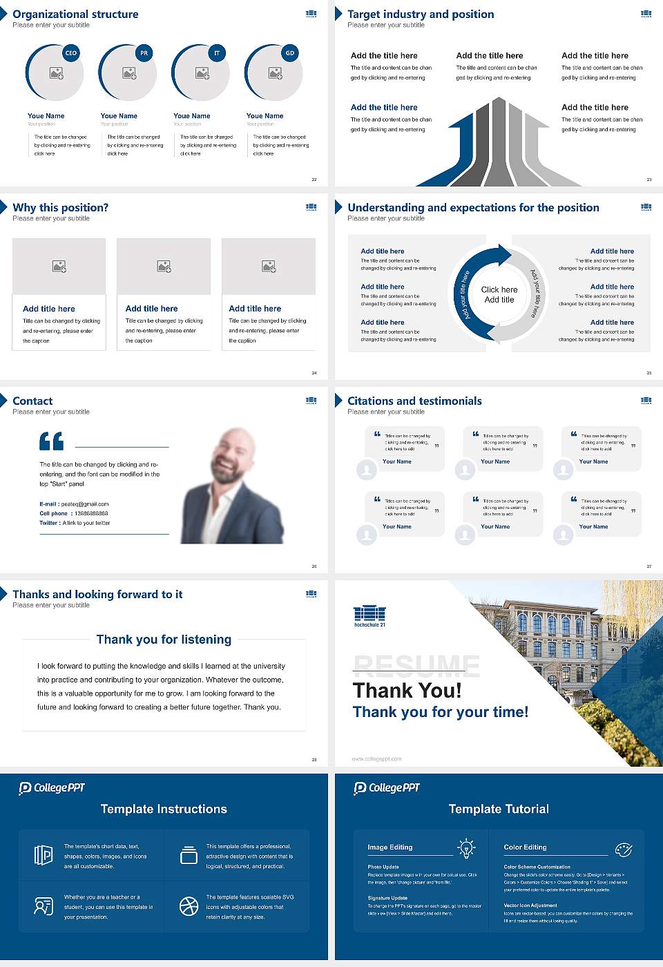 hochschule 21 Resume PPT Template16:9 ratio PPT effect preview image4