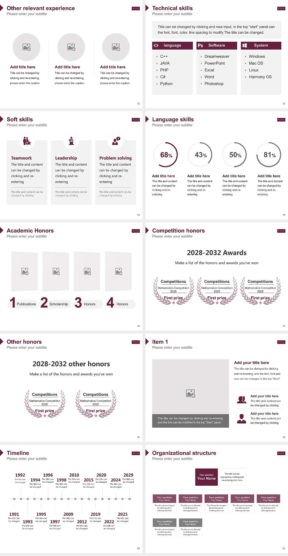 Charlotte Fresenius University Resume PPT Template4:3 ratio PPT effect preview image3