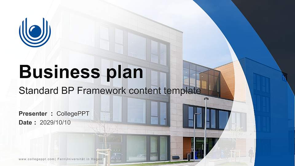 FernUniversität in Hagen Competition/Entrepreneurship Contest PPT Template16:9 ratio PPT effect preview image