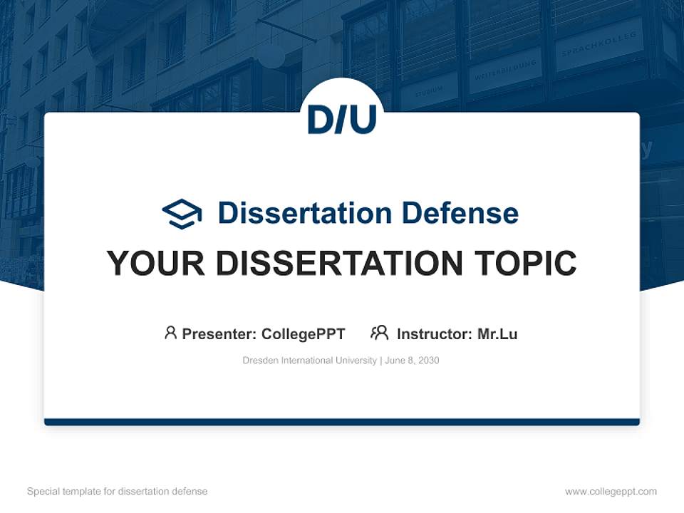 Dresden International University Graduation Thesis Defense PPT Template4:3 ratio PPT effect preview image7