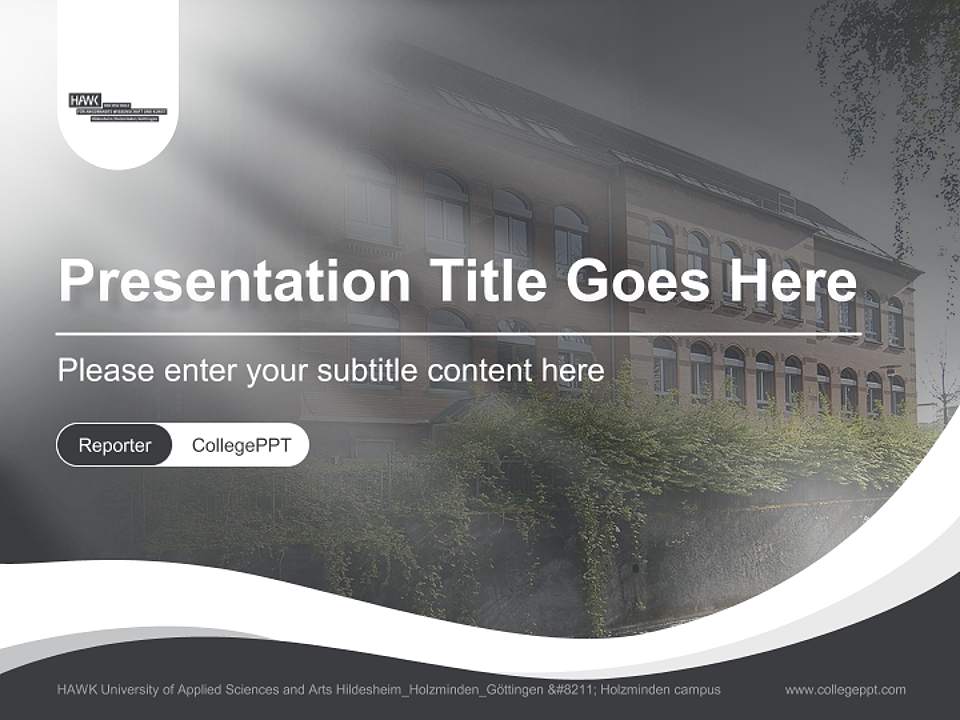 HAWK University of Applied Sciences and Arts Hildesheim_Holzminden_Göttingen – Holzminden campus Lecture Sharing and Networking Event PPT Template4:3 ratio PPT effect preview image4