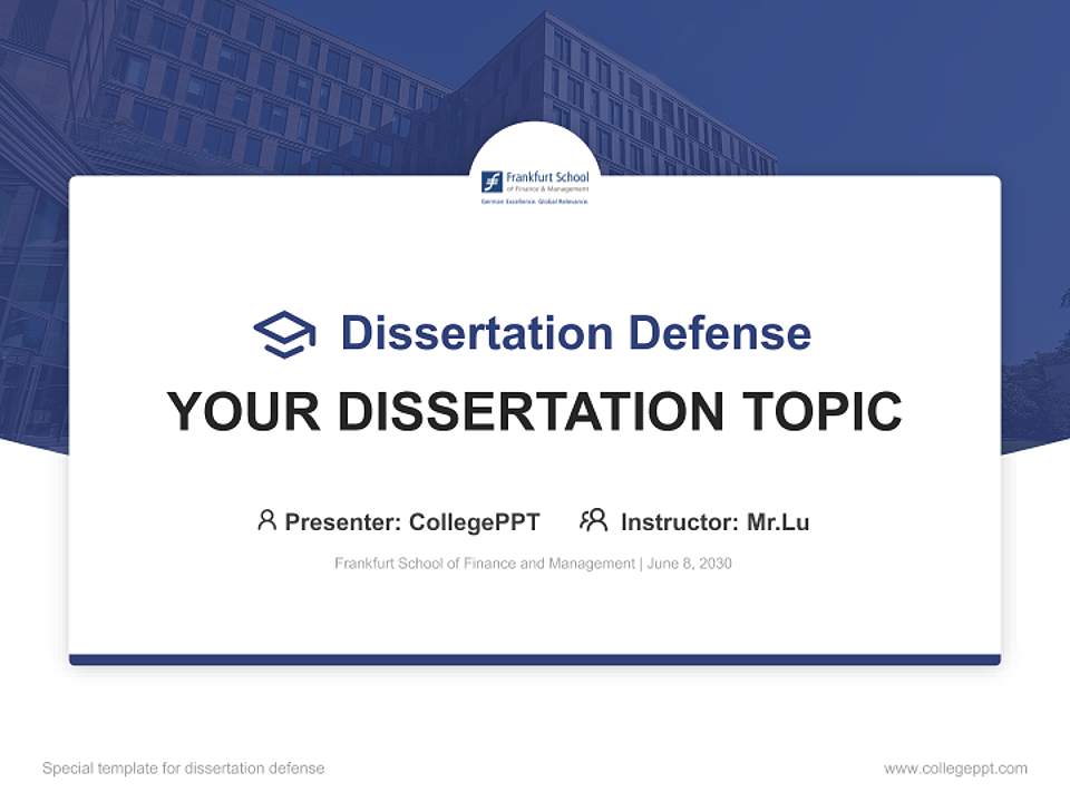 Frankfurt School of Finance and Management Graduation Thesis Defense PPT Template4:3 ratio PPT effect preview image7