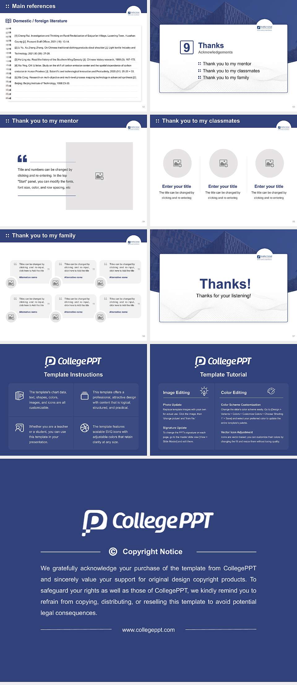 Frankfurt School of Finance and Management Graduation Thesis Defense PPT Template4:3 ratio PPT effect preview image7
