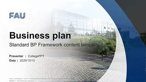 Friedrich Alexander University Erlangen-Nuremberg – Nuremberg campus Competition/Entrepreneurship Contest PPT Template