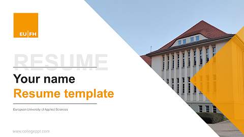 European University of Applied Sciences Resume PPT Template