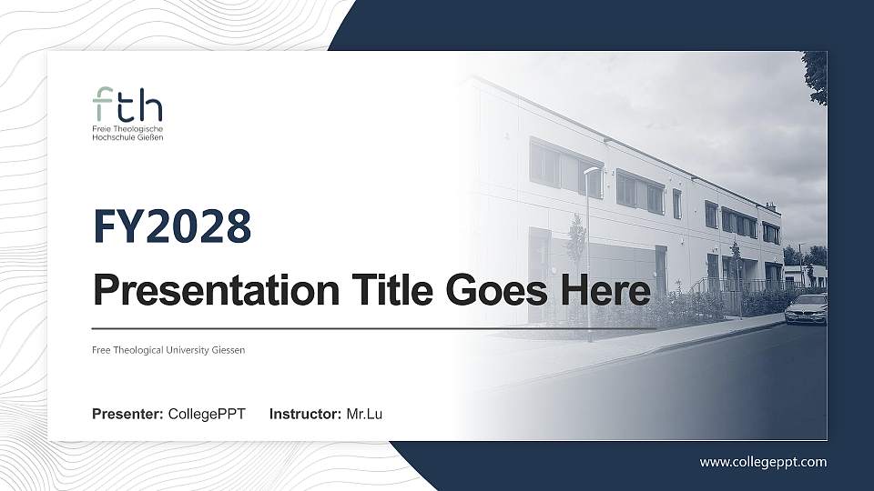 Free Theological University Giessen Academic Presentation/Research Findings Report PPT Template16:9 ratio PPT effect preview image