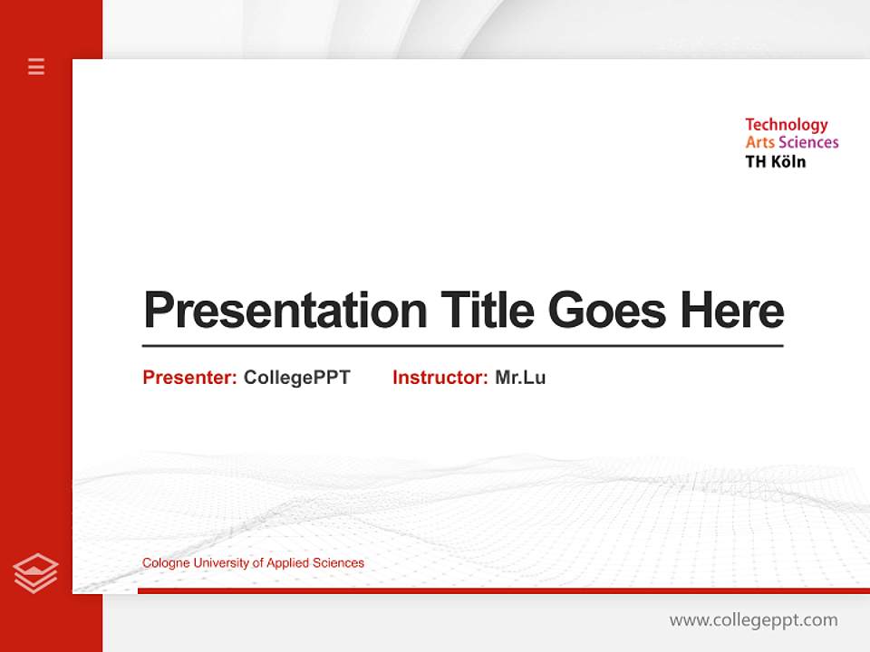Cologne University of Applied Sciences Thesis Proposal/Graduation Defense PPT Template4:3 ratio PPT effect preview image5