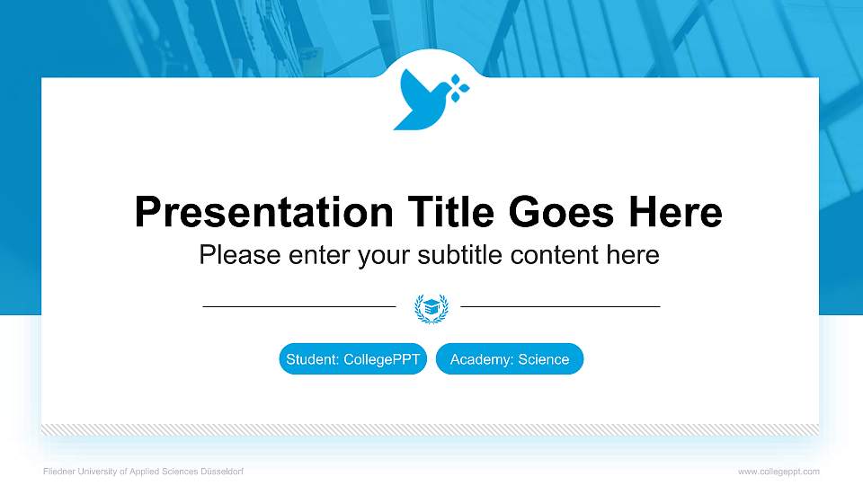 Fliedner University of Applied Sciences Düsseldorf National Scholarship Defense PPT Template16:9 ratio PPT effect preview image