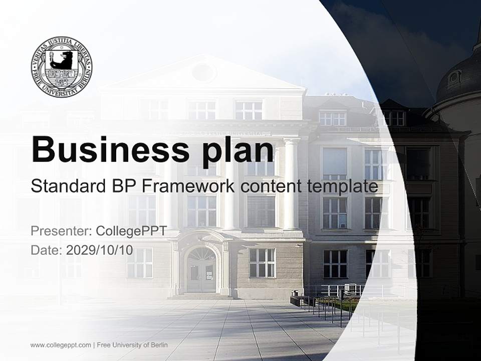Free University of Berlin Competition/Entrepreneurship Contest PPT Template4:3 ratio PPT effect preview image9