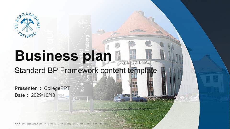 Freiberg University of Mining and Technology Competition/Entrepreneurship Contest PPT Template16:9 ratio PPT effect preview image