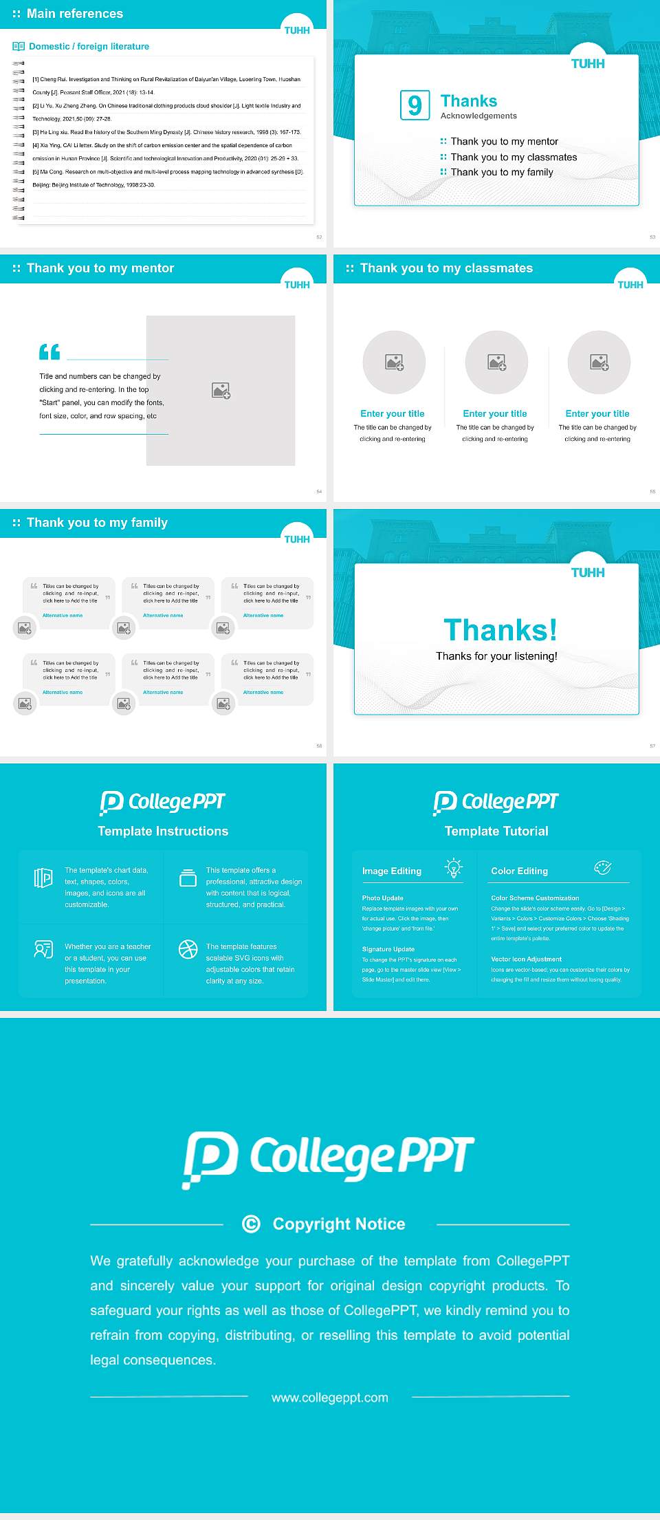 Hamburg University of Technology Graduation Thesis Defense PPT Template4:3 ratio PPT effect preview image7