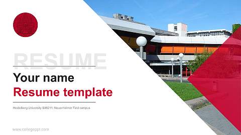 Heidelberg University – Neuenheimer Feld campus Resume PPT Template