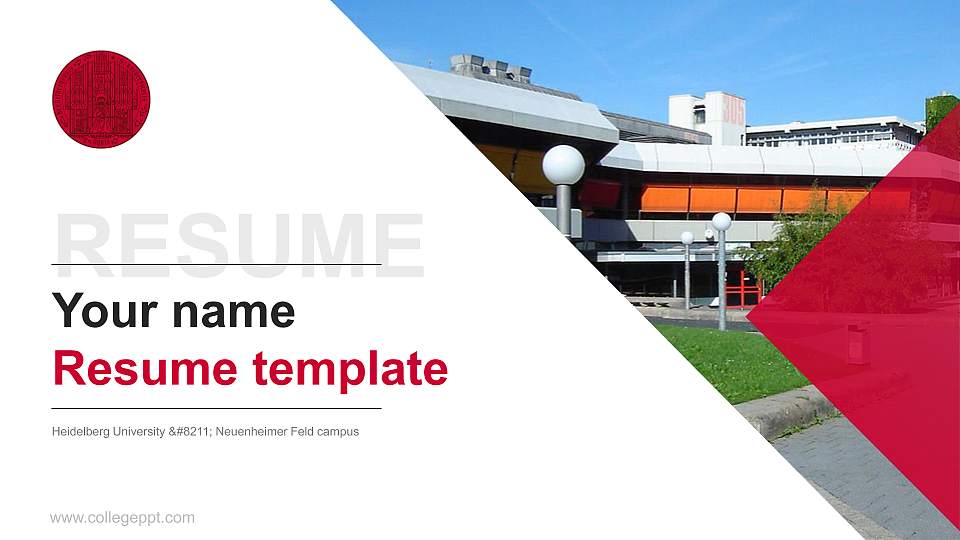 Heidelberg University – Neuenheimer Feld campus Resume PPT Template16:9 ratio PPT effect preview image