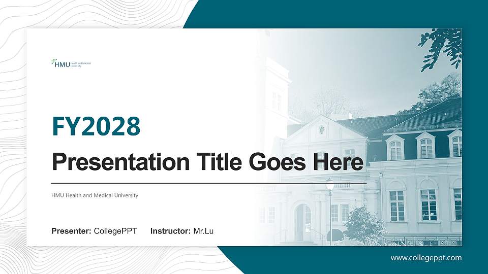 HMU Health and Medical University Academic Presentation/Research Findings Report PPT Template16:9 ratio PPT effect preview image