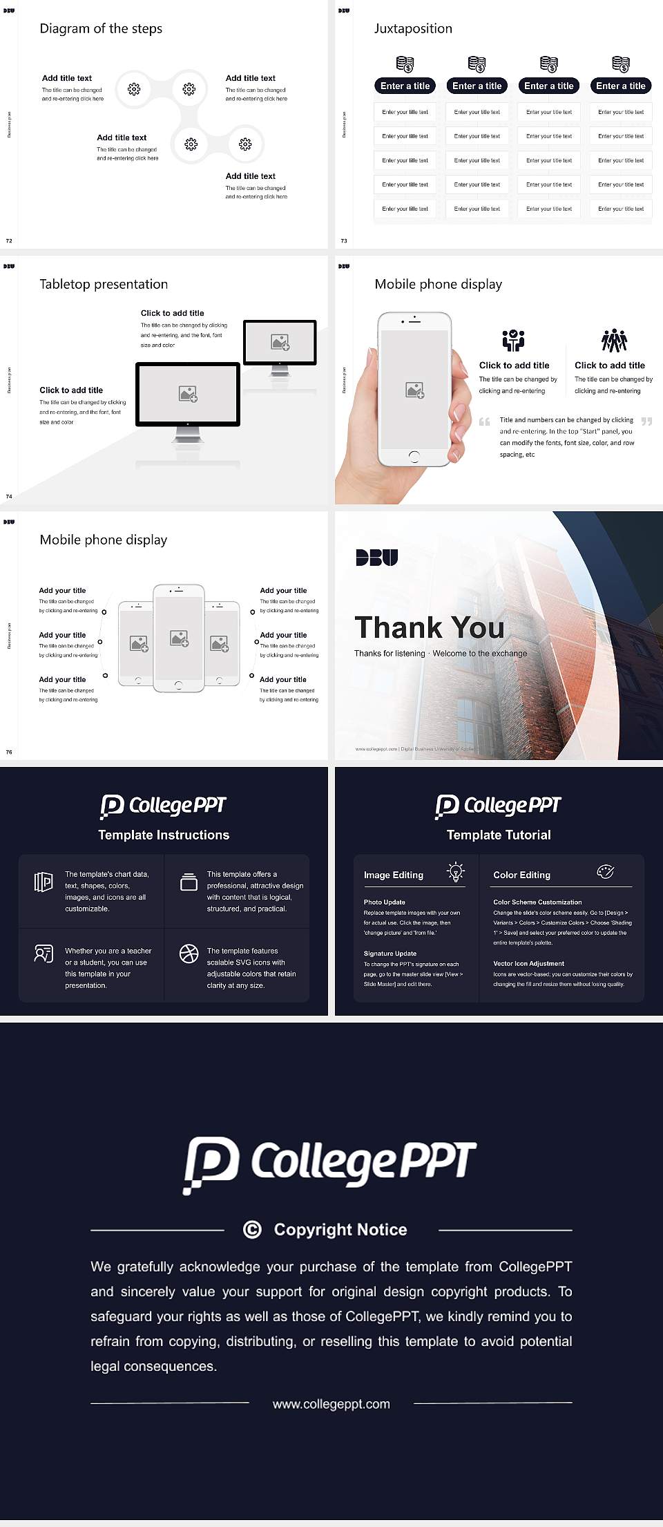 Digital Business University of Applied Sciences Competition/Entrepreneurship Contest PPT Template4:3 ratio PPT effect preview image9