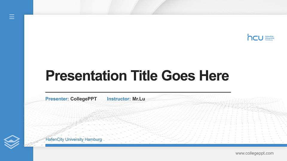 HafenCity University Hamburg Thesis Proposal/Graduation Defense PPT Template16:9 ratio PPT effect preview image
