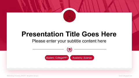 Heidelberg University – Bergheim campus National Scholarship Defense PPT Template