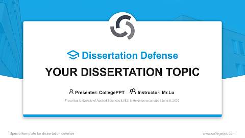 Fresenius University of Applied Sciences – Heidelberg campus Graduation Thesis Defense PPT Template