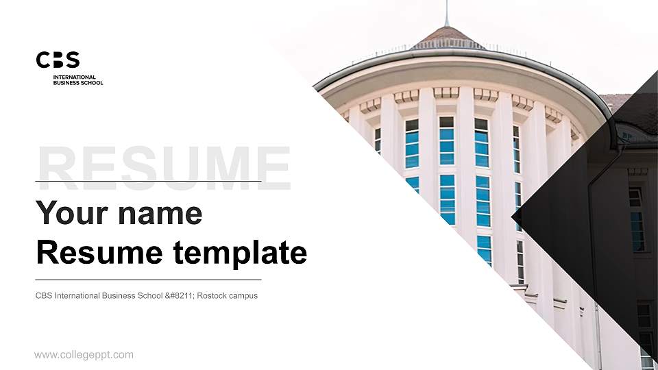 CBS International Business School – Rostock campus Resume PPT Template16:9 ratio PPT effect preview image