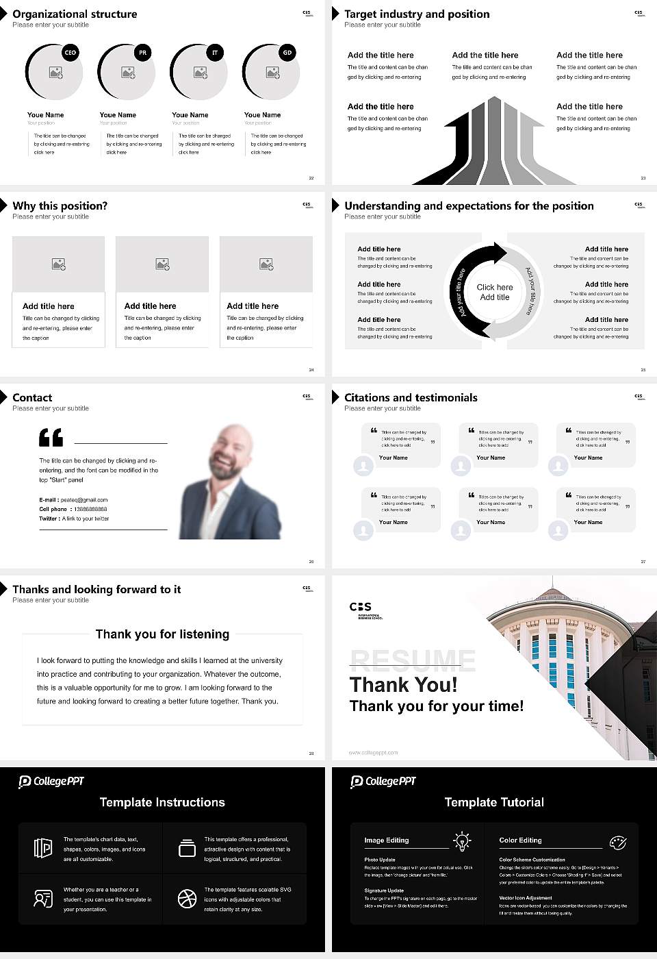 CBS International Business School – Rostock campus Resume PPT Template16:9 ratio PPT effect preview image4