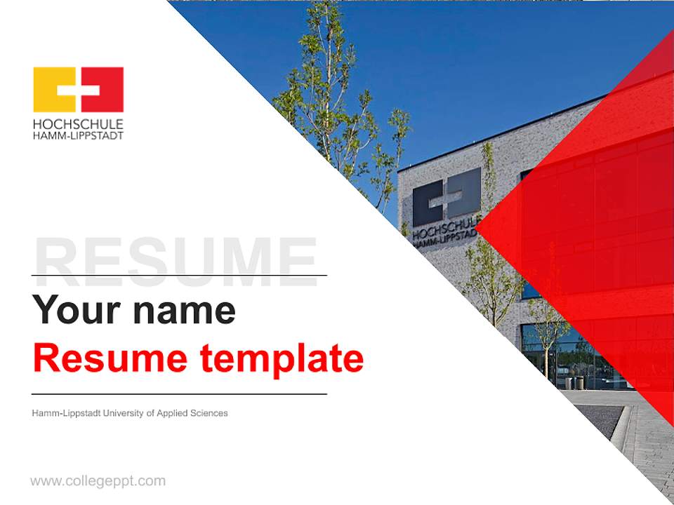 Hamm-Lippstadt University of Applied Sciences Resume PPT Template4:3 ratio PPT effect preview image5