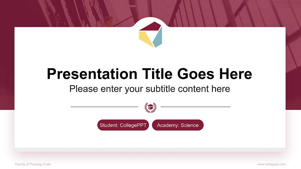 Faculty of Theology Fulda National Scholarship Defense PPT Template16:9 ratio PPT effect preview image
