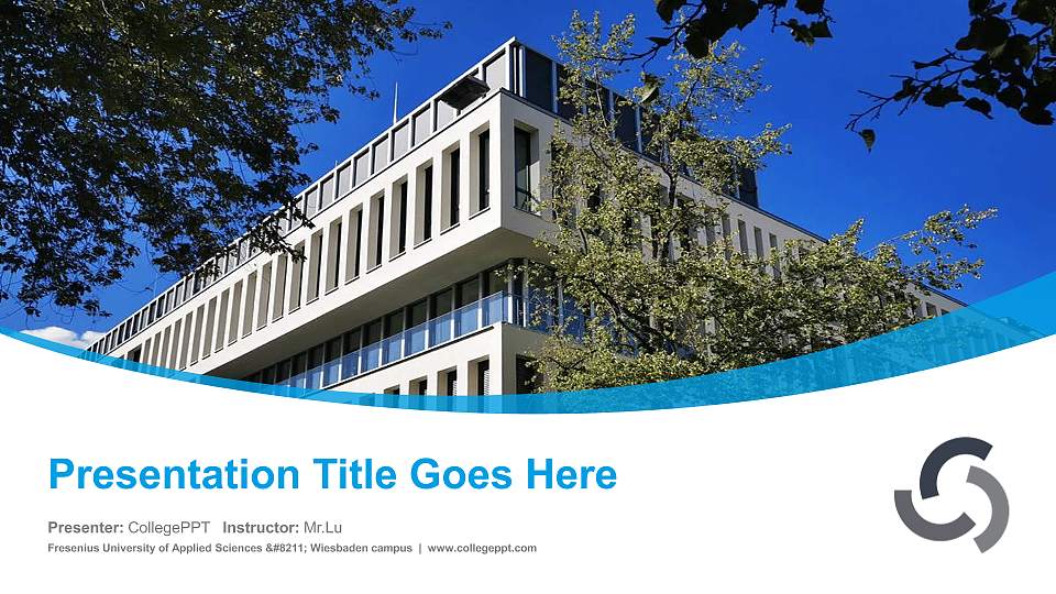 Fresenius University of Applied Sciences – Wiesbaden campus Course/Courseware Creation PPT Template16:9 ratio PPT effect preview image