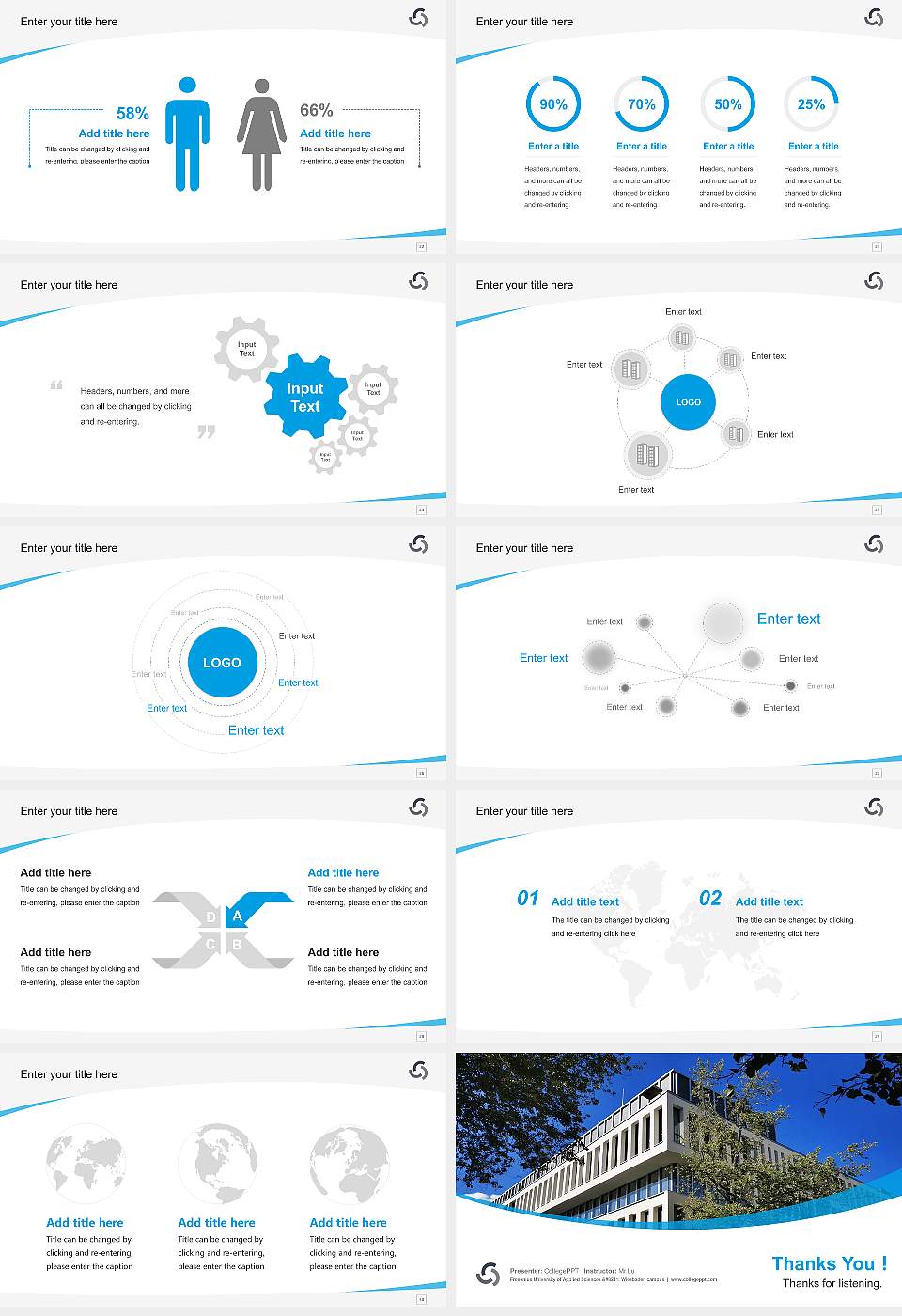 Fresenius University of Applied Sciences – Wiesbaden campus Course/Courseware Creation PPT Template16:9 ratio PPT effect preview image4