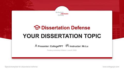Freiburg University of Music Graduation Thesis Defense PPT Template