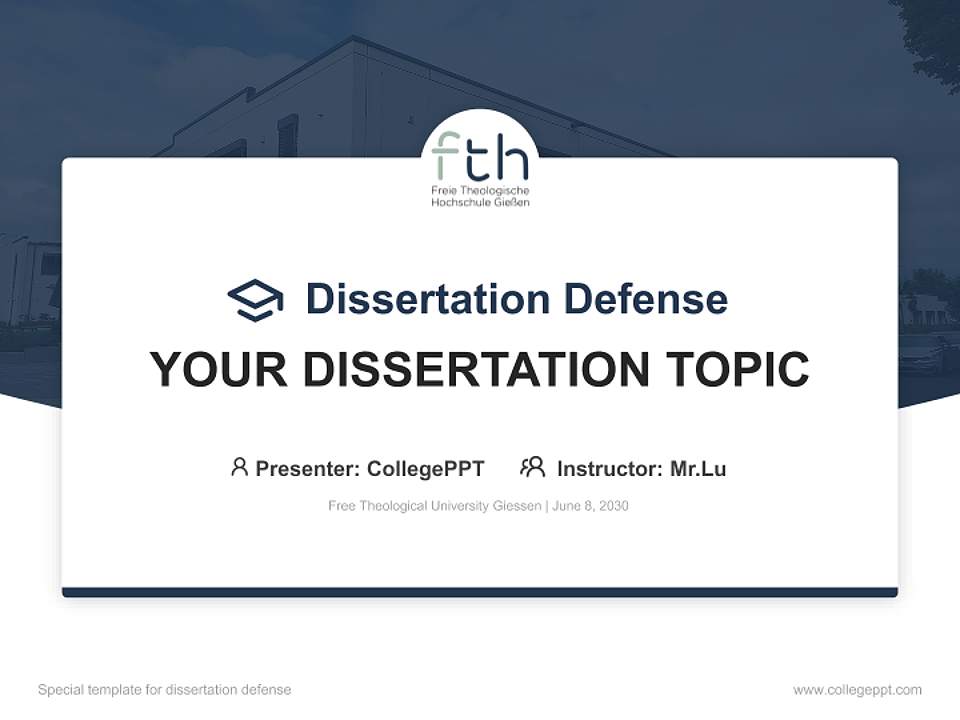 Free Theological University Giessen Graduation Thesis Defense PPT Template4:3 ratio PPT effect preview image7