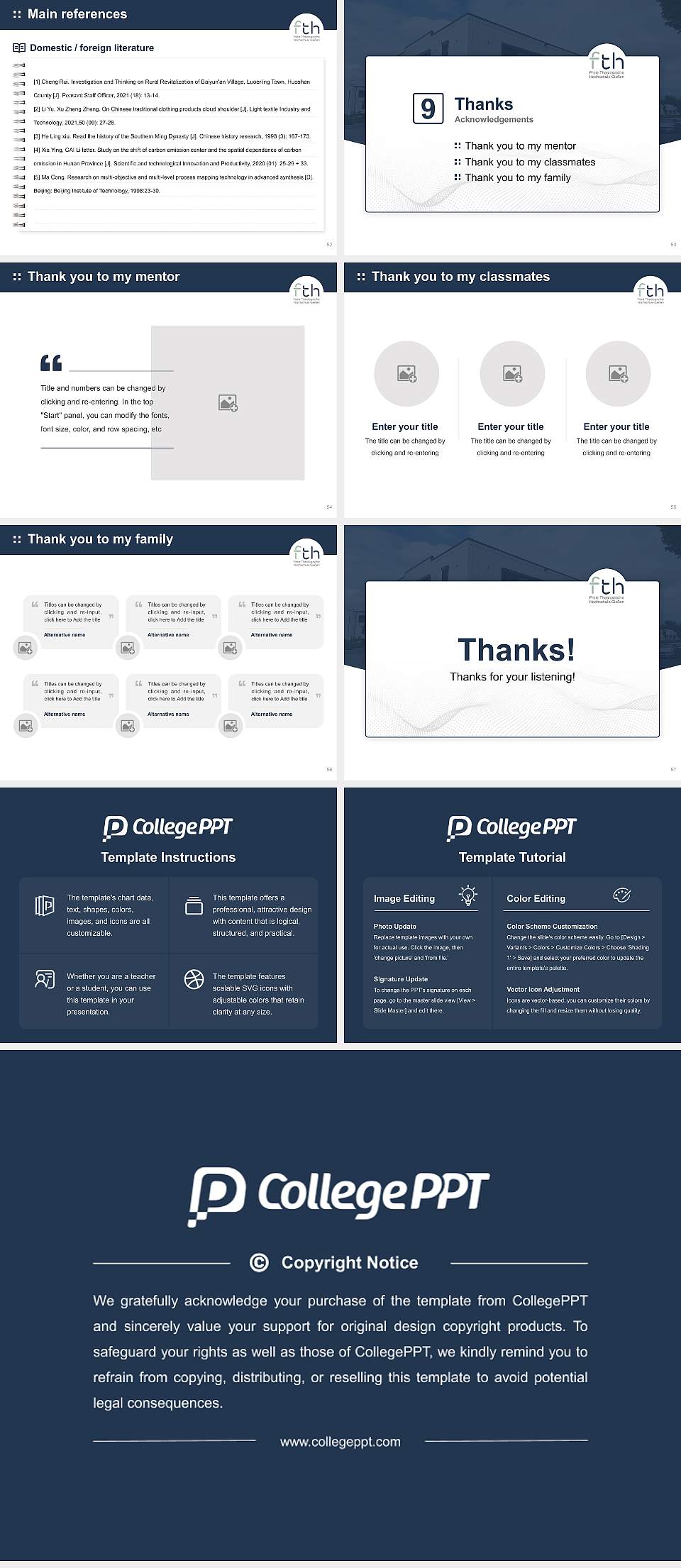 Free Theological University Giessen Graduation Thesis Defense PPT Template4:3 ratio PPT effect preview image7