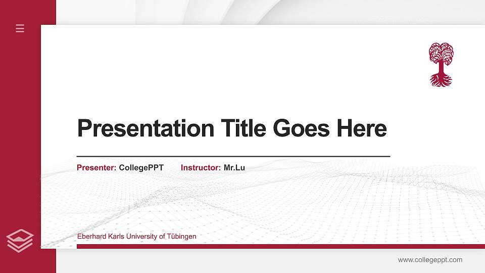 Eberhard Karls University of Tübingen Thesis Proposal/Graduation Defense PPT Template16:9 ratio PPT effect preview image
