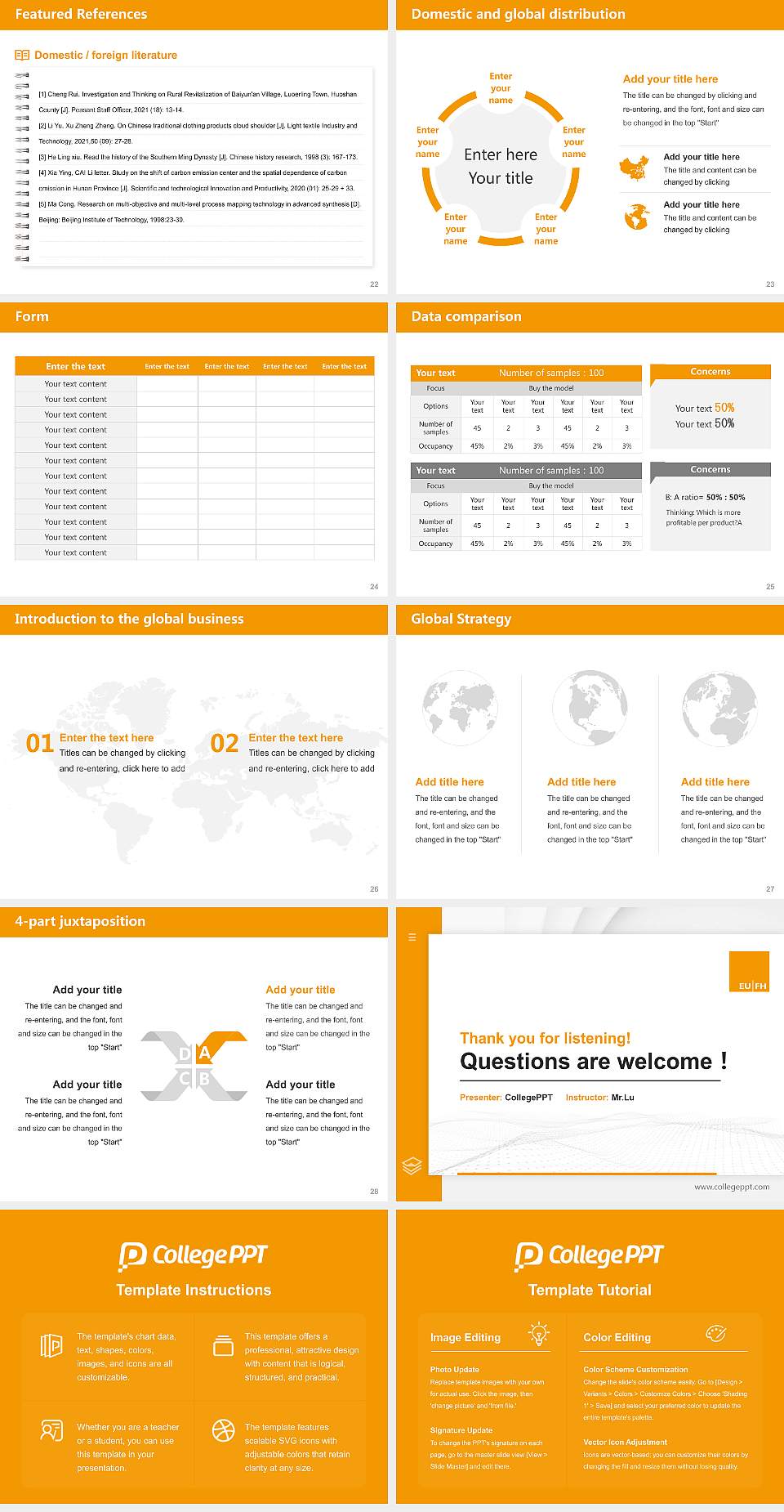 European University of Applied Sciences Thesis Proposal/Graduation Defense PPT Template4:3 ratio PPT effect preview image4