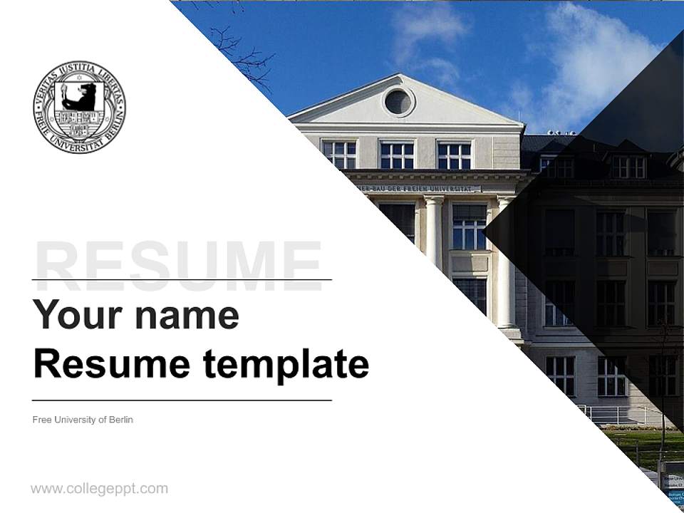Free University of Berlin Resume PPT Template4:3 ratio PPT effect preview image5