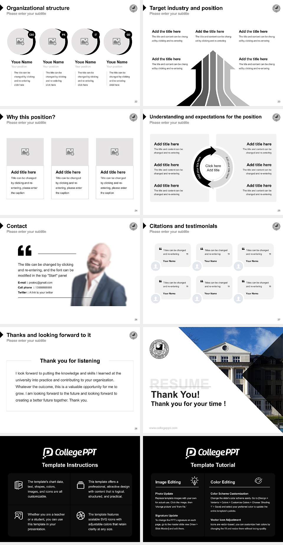 Free University of Berlin Resume PPT Template4:3 ratio PPT effect preview image4