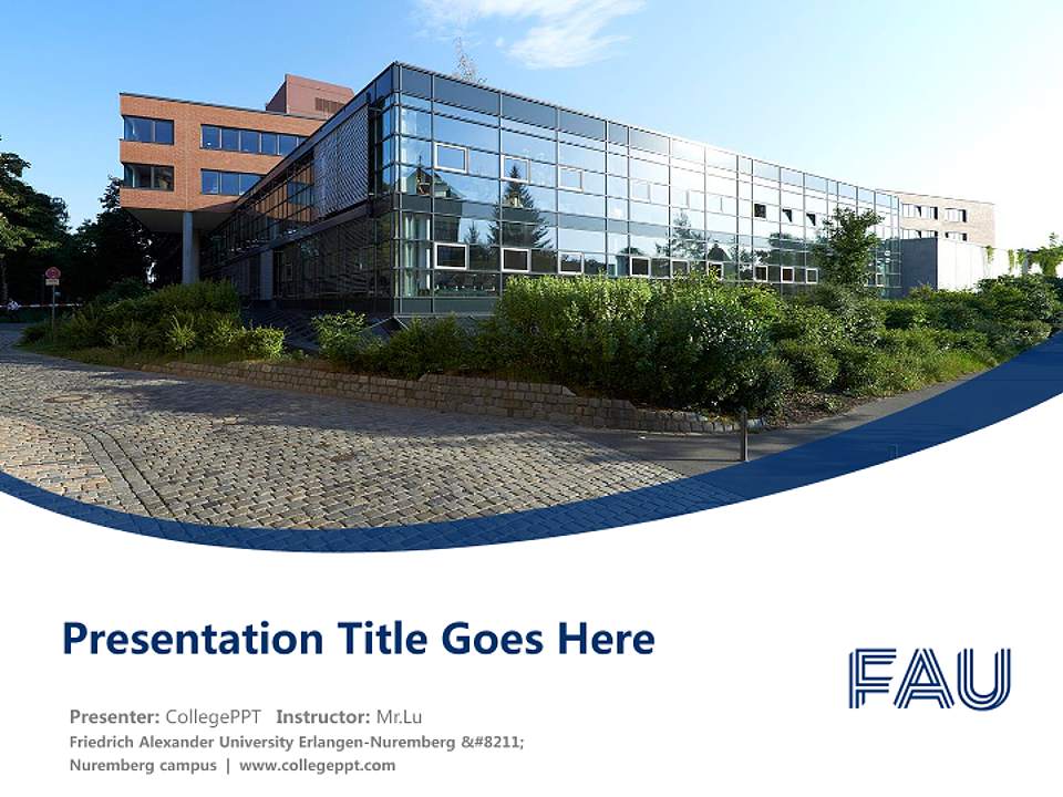 Friedrich Alexander University Erlangen-Nuremberg – Nuremberg campus Course/Courseware Creation PPT Template4:3 ratio PPT effect preview image5