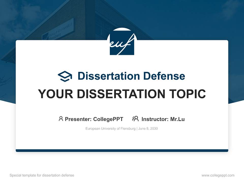 European University of Flensburg Graduation Thesis Defense PPT Template4:3 ratio PPT effect preview image7