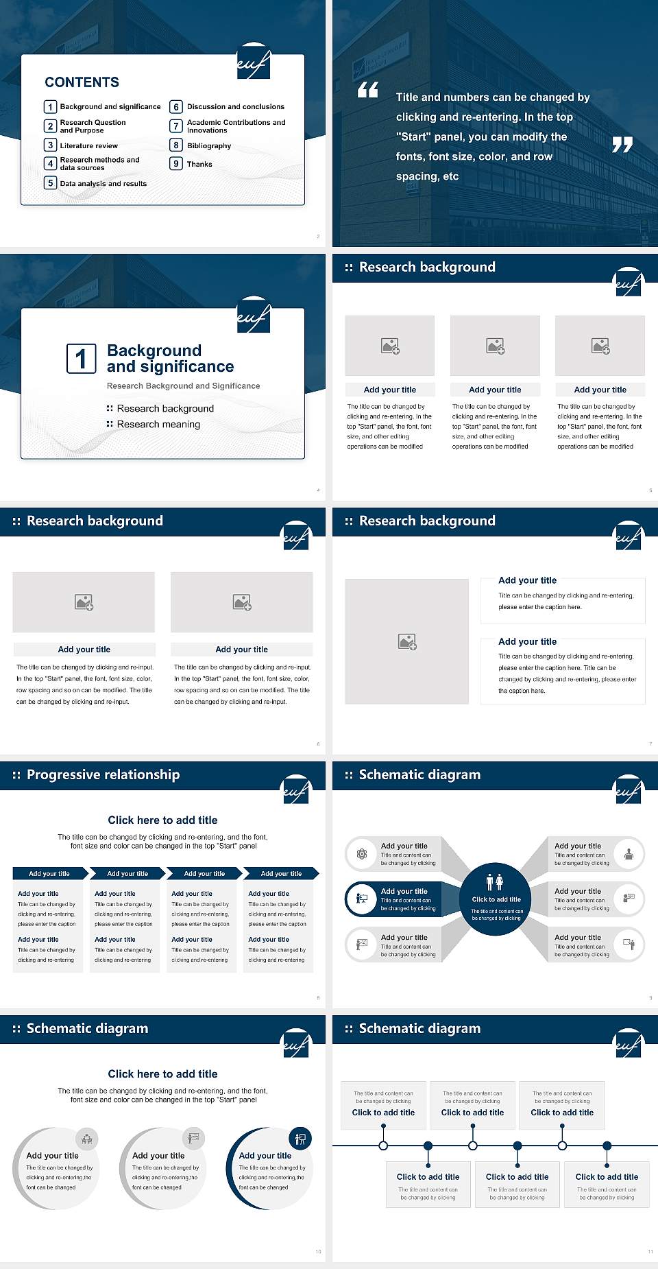 European University of Flensburg Graduation Thesis Defense PPT Template4:3 ratio PPT effect preview image2
