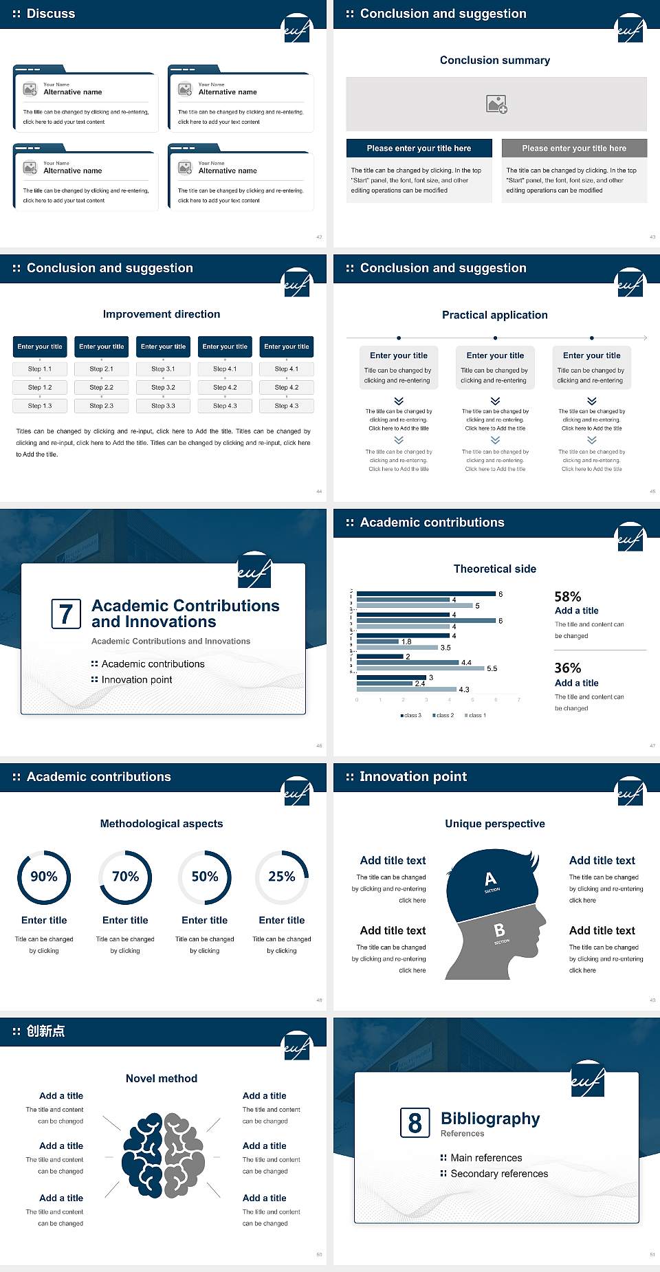 European University of Flensburg Graduation Thesis Defense PPT Template4:3 ratio PPT effect preview image6