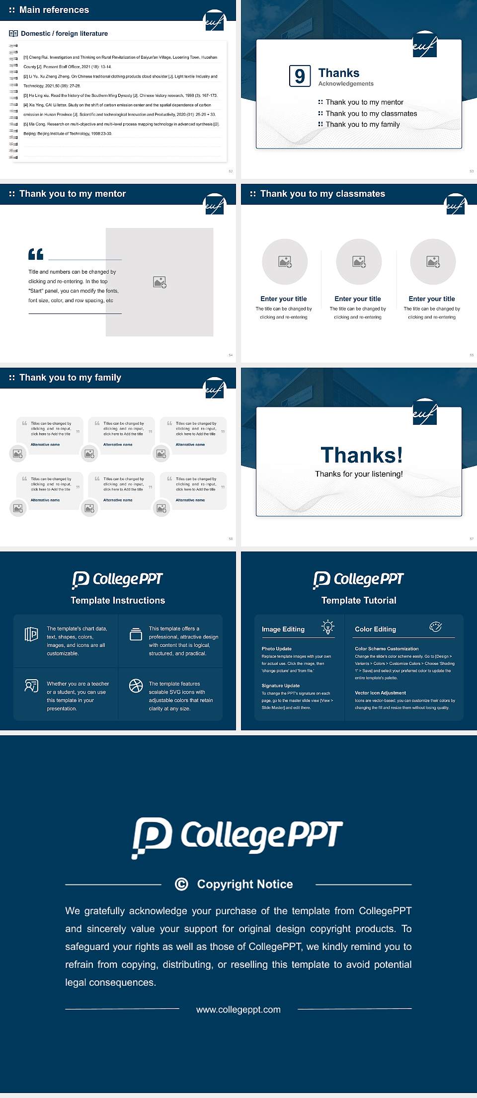 European University of Flensburg Graduation Thesis Defense PPT Template4:3 ratio PPT effect preview image7