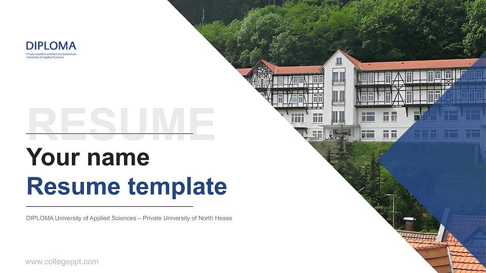 DIPLOMA University of Applied Sciences – Private University of North Hesse Resume PPT Template16:9 ratio PPT effect preview image