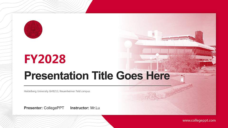 Heidelberg University – Neuenheimer Feld campus Academic Presentation/Research Findings Report PPT Template16:9 ratio PPT effect preview image