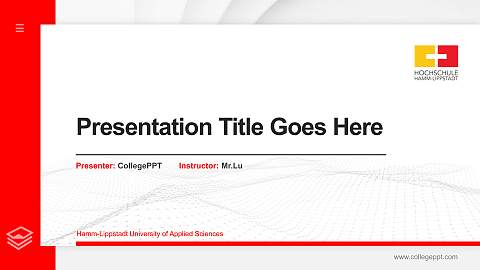 Hamm-Lippstadt University of Applied Sciences Thesis Proposal/Graduation Defense PPT Template