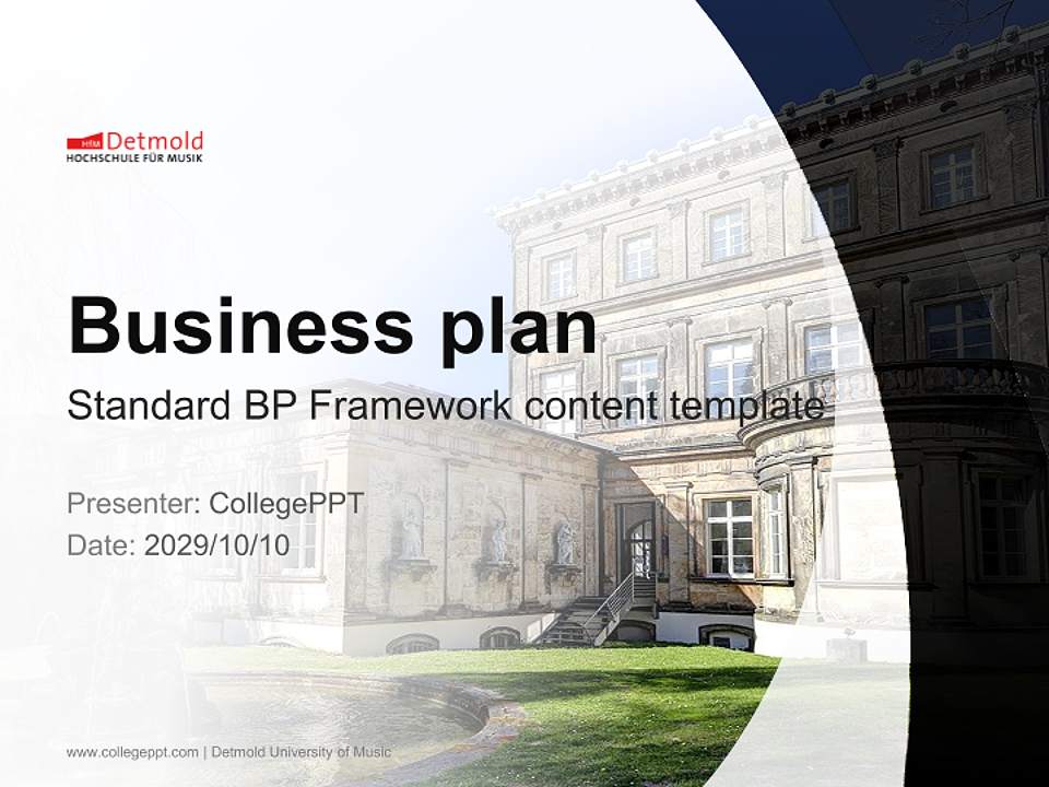 Detmold University of Music Competition/Entrepreneurship Contest PPT Template4:3 ratio PPT effect preview image9