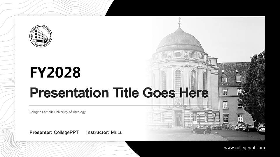 Cologne Catholic University of Theology Academic Presentation/Research Findings Report PPT Template16:9 ratio PPT effect preview image